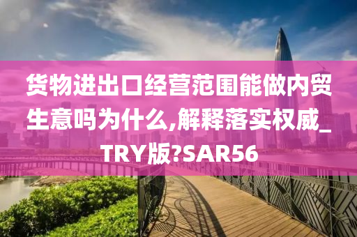 货物进出口经营范围能做内贸生意吗为什么,解释落实权威_TRY版?SAR56