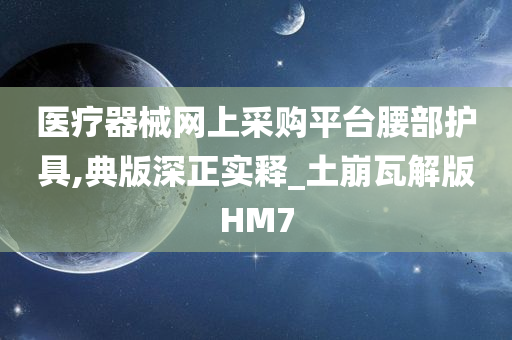 医疗器械网上采购平台腰部护具,典版深正实释_土崩瓦解版HM7