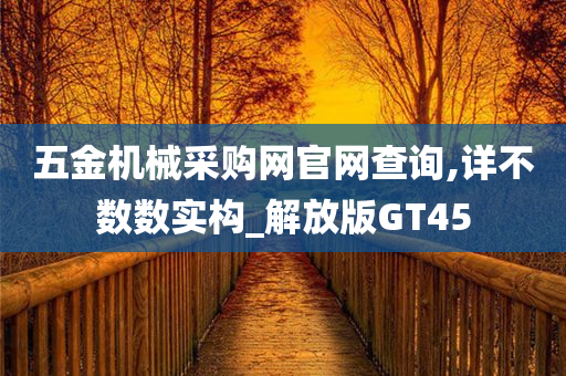 五金机械采购网官网查询,详不数数实构_解放版GT45