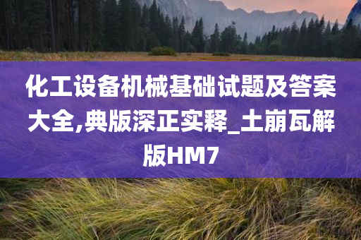 化工设备机械基础试题及答案大全,典版深正实释_土崩瓦解版HM7