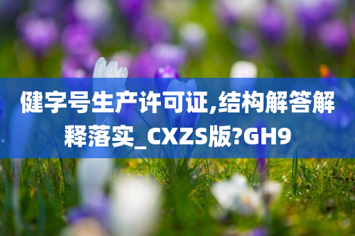 健字号生产许可证,结构解答解释落实_CXZS版?GH9