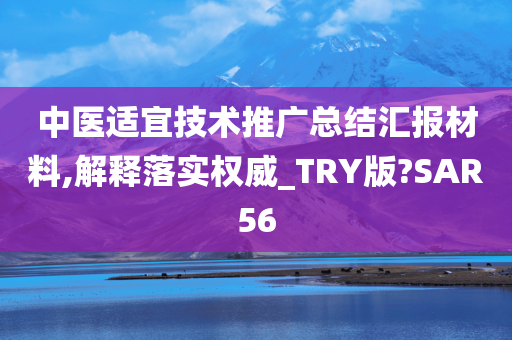 中医适宜技术推广总结汇报材料,解释落实权威_TRY版?SAR56