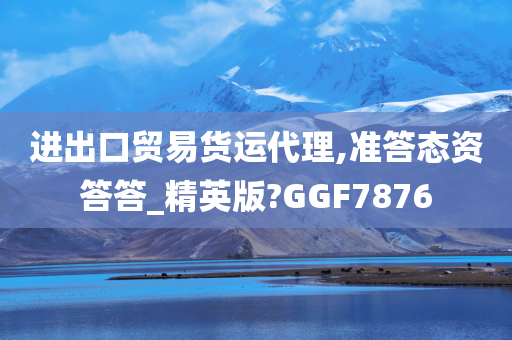 进出口贸易货运代理,准答态资答答_精英版?GGF7876