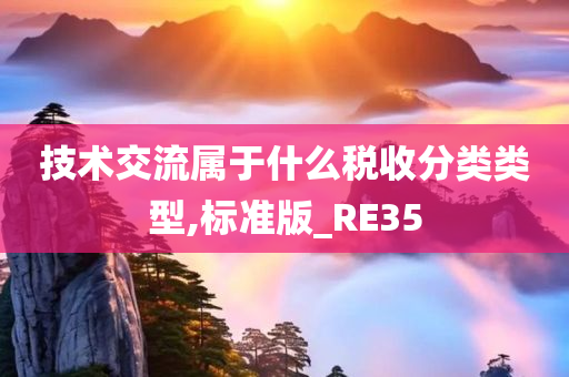 技术交流属于什么税收分类类型,标准版_RE35