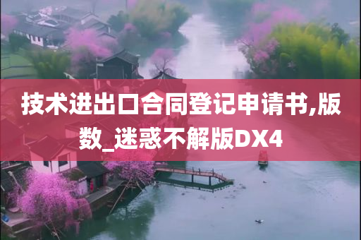 技术进出口合同登记申请书,版数_迷惑不解版DX4