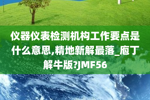 仪器仪表检测机构工作要点是什么意思,精地新解最落_庖丁解牛版?JMF56