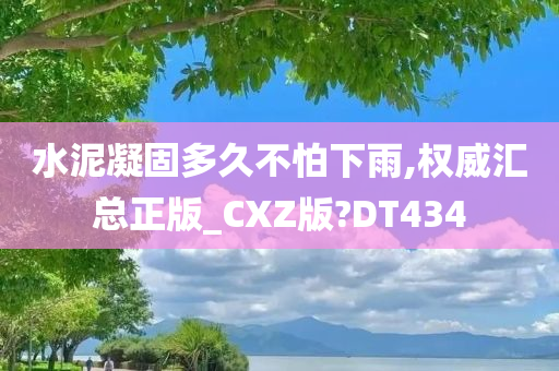 水泥凝固多久不怕下雨,权威汇总正版_CXZ版?DT434