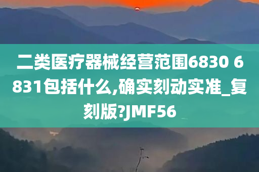 二类医疗器械经营范围6830 6831包括什么,确实刻动实准_复刻版?JMF56