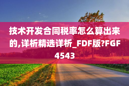 技术开发合同税率怎么算出来的,详析精选详析_FDF版?FGF4543