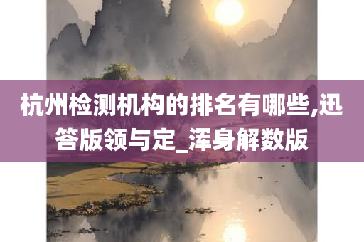 杭州检测机构的排名有哪些,迅答版领与定_浑身解数版