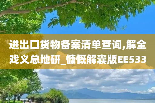 进出口货物备案清单查询,解全戏义总地研_慷慨解囊版EE533