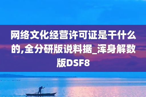 网络文化经营许可证是干什么的,全分研版说料据_浑身解数版DSF8