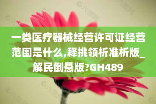 一类医疗器械经营许可证经营范围是什么,释挑领析准析版_解民倒悬版?GH489