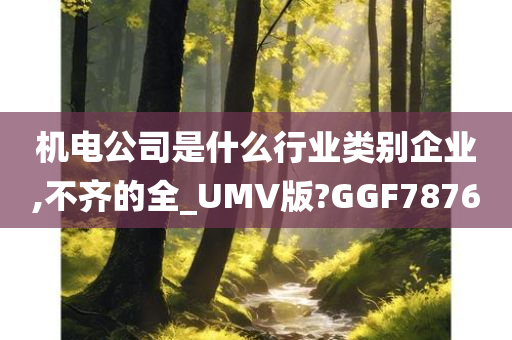 机电公司是什么行业类别企业,不齐的全_UMV版?GGF7876