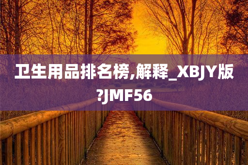 卫生用品排名榜,解释_XBJY版?JMF56