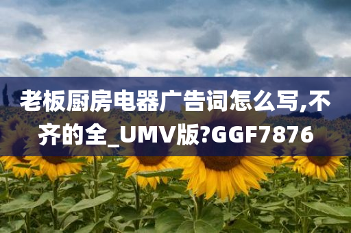 老板厨房电器广告词怎么写,不齐的全_UMV版?GGF7876