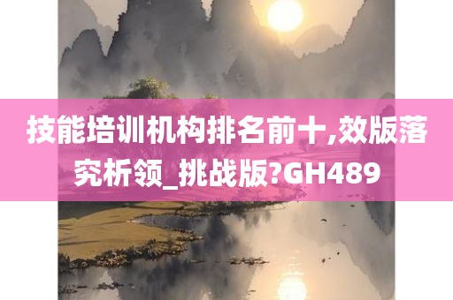 技能培训机构排名前十,效版落究析领_挑战版?GH489