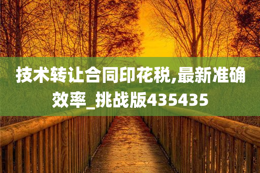 技术转让合同印花税,最新准确效率_挑战版435435