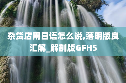 杂货店用日语怎么说,落明版良汇解_解剖版GFH5