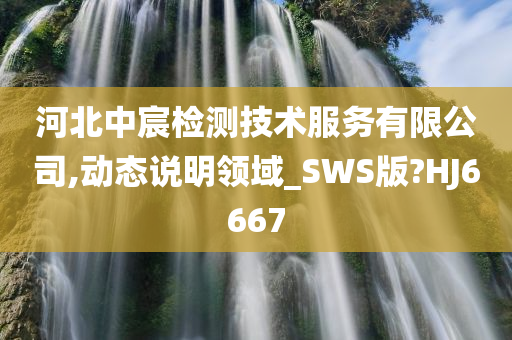 河北中宸检测技术服务有限公司,动态说明领域_SWS版?HJ6667