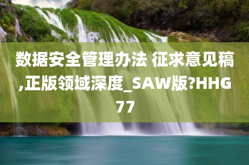 数据安全管理办法 征求意见稿,正版领域深度_SAW版?HHG77