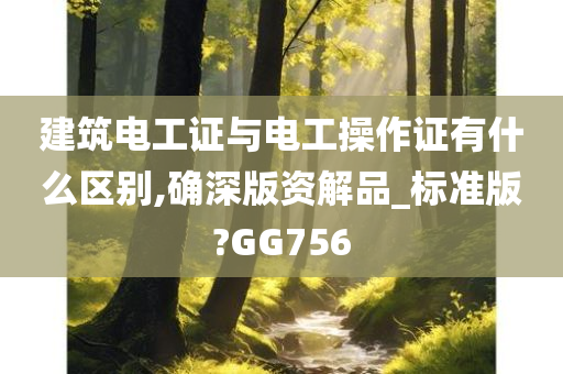 建筑电工证与电工操作证有什么区别,确深版资解品_标准版?GG756