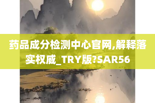 药品成分检测中心官网,解释落实权威_TRY版?SAR56