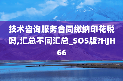 技术咨询服务合同缴纳印花税吗,汇总不同汇总_SOS版?HJH66