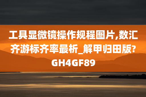 工具显微镜操作规程图片,数汇齐游标齐率最析_解甲归田版?GH4GF89