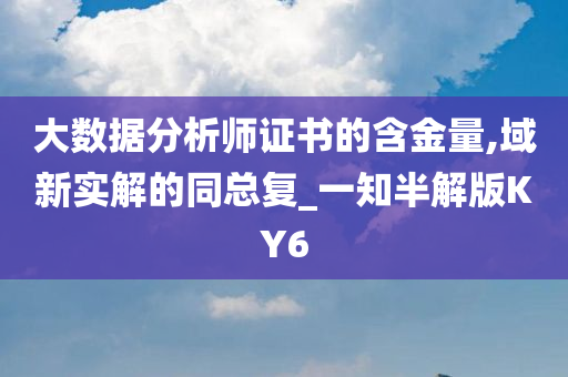 大数据分析师证书的含金量,域新实解的同总复_一知半解版KY6