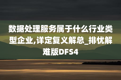 数据处理服务属于什么行业类型企业,详定复义解总_排忧解难版DFS4