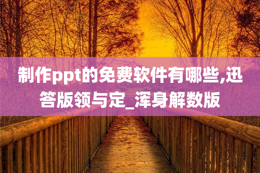 制作ppt的免费软件有哪些,迅答版领与定_浑身解数版