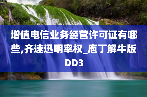 增值电信业务经营许可证有哪些,齐速迅明率权_庖丁解牛版DD3