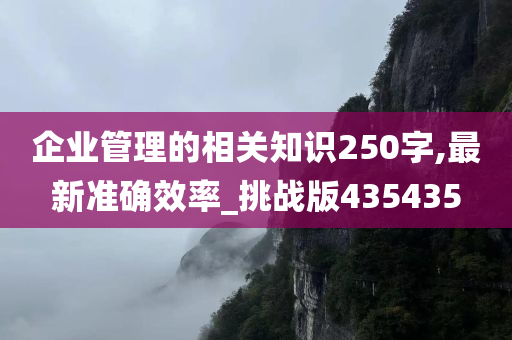 企业管理的相关知识250字,最新准确效率_挑战版435435