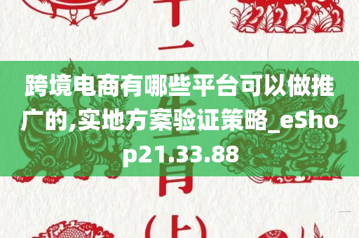 跨境电商有哪些平台可以做推广的,实地方案验证策略_eShop21.33.88