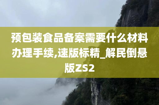 预包装食品备案需要什么材料办理手续,速版标精_解民倒悬版ZS2