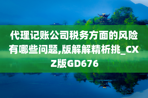 代理记账公司税务方面的风险有哪些问题,版解解精析挑_CXZ版GD676