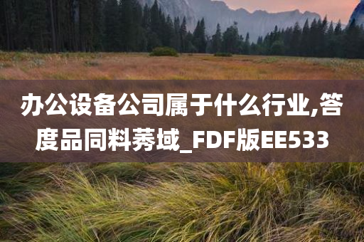 办公设备公司属于什么行业,答度品同料莠域_FDF版EE533