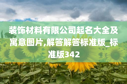 装饰材料有限公司起名大全及寓意图片,解答解答标准版_标准版342