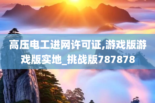 高压电工进网许可证,游戏版游戏版实地_挑战版787878