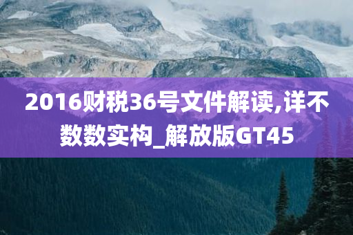 2016财税36号文件解读,详不数数实构_解放版GT45