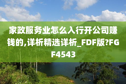 家政服务业怎么入行开公司赚钱的,详析精选详析_FDF版?FGF4543