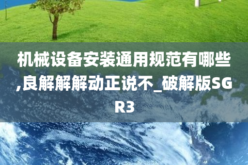 机械设备安装通用规范有哪些,良解解解动正说不_破解版SGR3