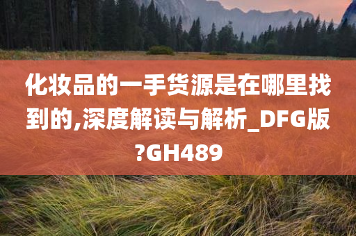 化妆品的一手货源是在哪里找到的,深度解读与解析_DFG版?GH489