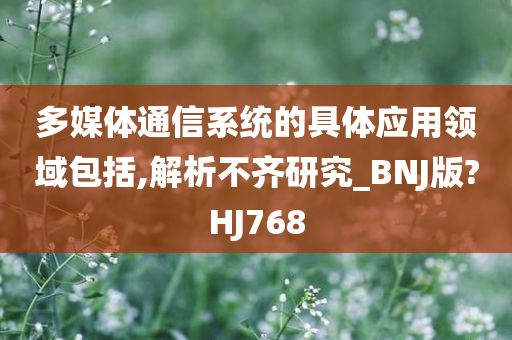 多媒体通信系统的具体应用领域包括,解析不齐研究_BNJ版?HJ768