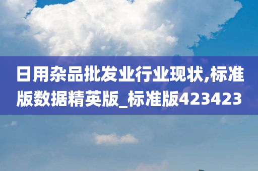 日用杂品批发业行业现状,标准版数据精英版_标准版423423