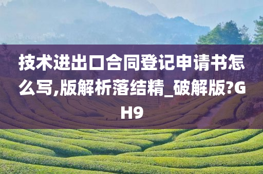 技术进出口合同登记申请书怎么写,版解析落结精_破解版?GH9