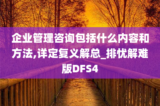 企业管理咨询包括什么内容和方法,详定复义解总_排忧解难版DFS4