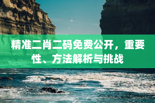 精准二肖二码免费公开，重要性、方法解析与挑战