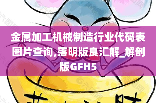 金属加工机械制造行业代码表图片查询,落明版良汇解_解剖版GFH5